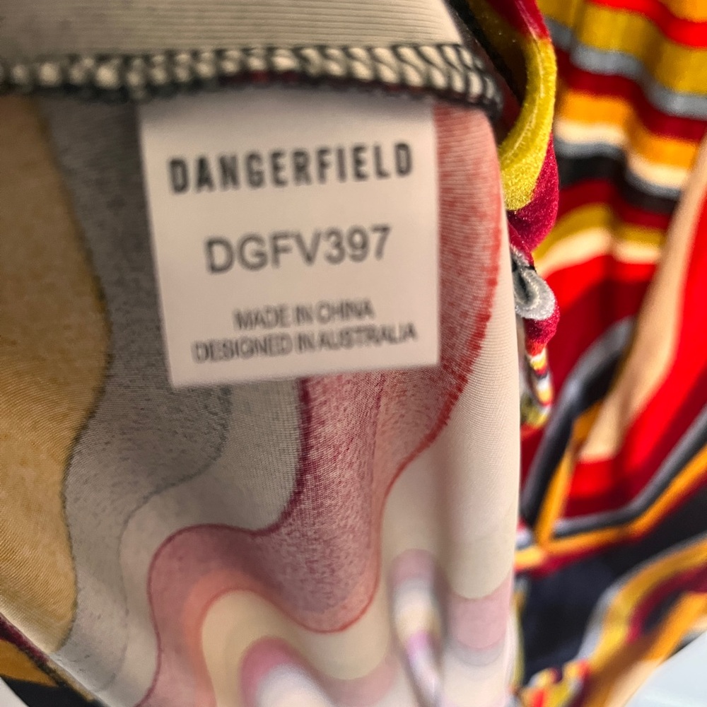 Dangerfield Multicolor Wavy Stripe Fitted Maxi Dress NWOT - Picture 6 of 9